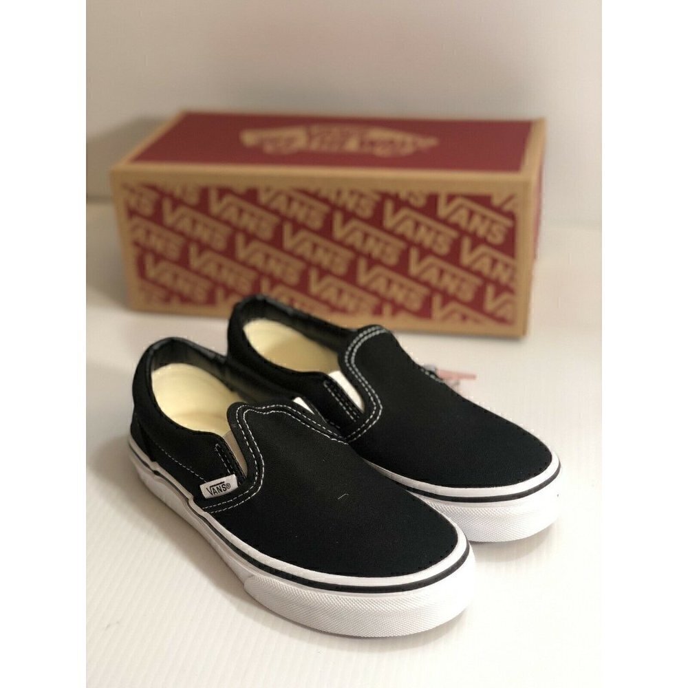 Vans Kids Classic Slip On Black Casual Shoes - Picture 1 of 11